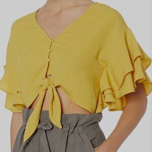 Moon River Women's Crop Top Marigold XS